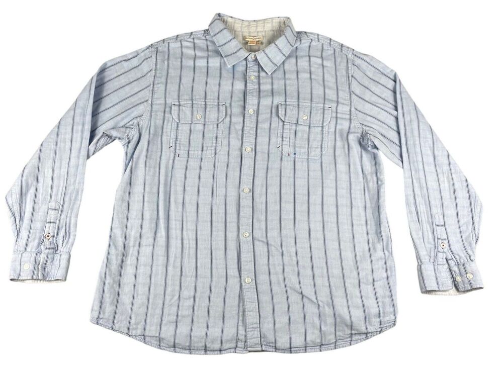 Carbon 2 Cobalt Shirt Mens Extra Large Blue Button Up Long Sleeve Striped Cotton